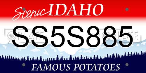 SS5S885 Idaho License Plate
