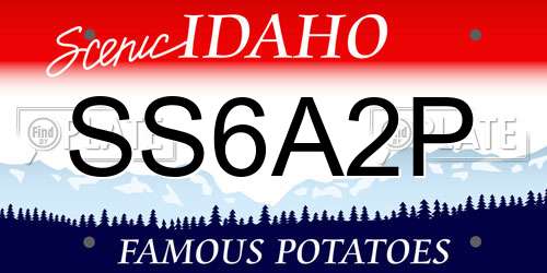 SS6A2P Idaho License Plate