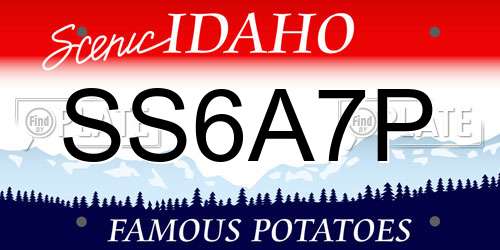 SS6A7P Idaho License Plate