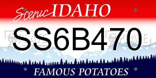SS6B470 Idaho License Plate