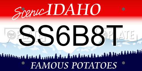 SS6B8T Idaho License Plate