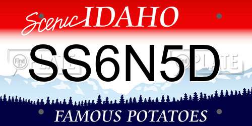 SS6N5D Idaho License Plate