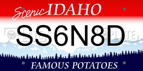 SS6N8D Idaho License Plate