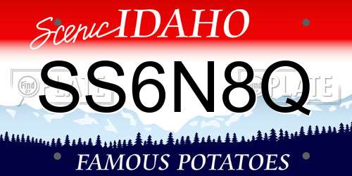 SS6N8Q Idaho License Plate