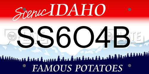 SS6O4B Idaho License Plate