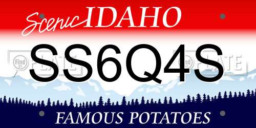 SS6Q4S Idaho License Plate