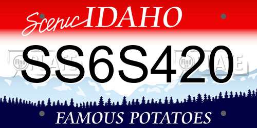 SS6S420 Idaho License Plate
