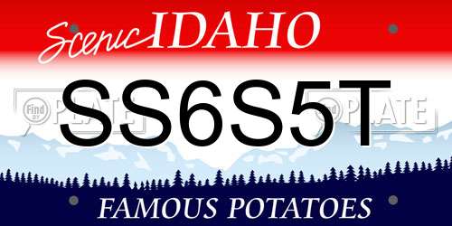 SS6S5T Idaho License Plate