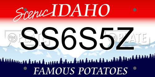SS6S5Z Idaho License Plate