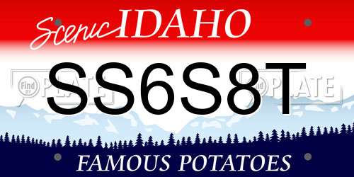 SS6S8T Idaho License Plate