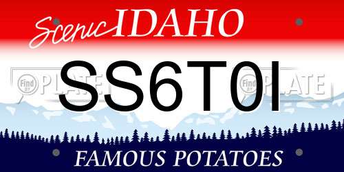 SS6T0I Idaho License Plate
