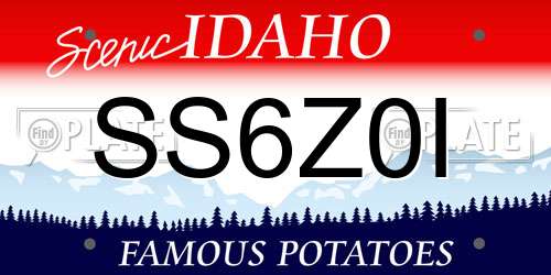 SS6Z0I Idaho License Plate