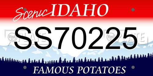SS70225 Idaho License Plate