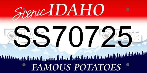 SS70725 Idaho License Plate