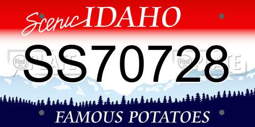 SS70728 Idaho License Plate