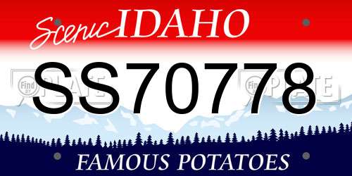 SS70778 Idaho License Plate