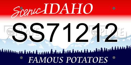 SS71212 Idaho License Plate