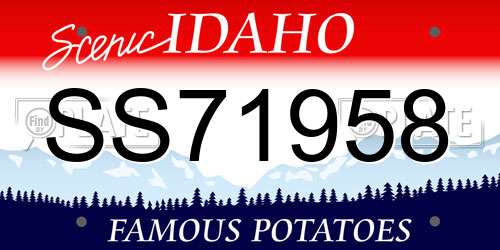 SS71958 Idaho License Plate