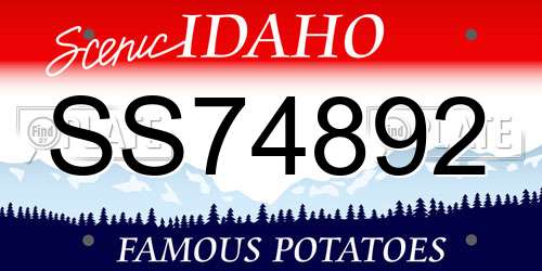 SS74892 Idaho License Plate
