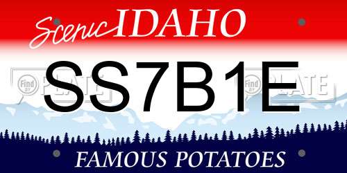 SS7B1E Idaho License Plate