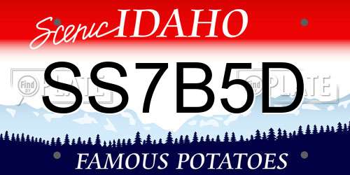 SS7B5D Idaho License Plate