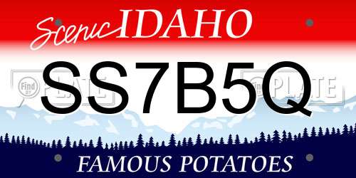 SS7B5Q Idaho License Plate