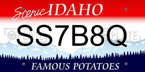 SS7B8Q Idaho License Plate