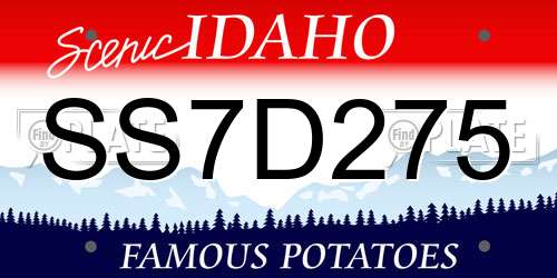 SS7D275 Idaho License Plate