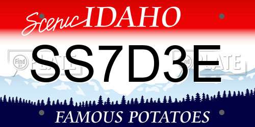 SS7D3E Idaho License Plate