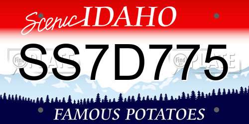 SS7D775 Idaho License Plate