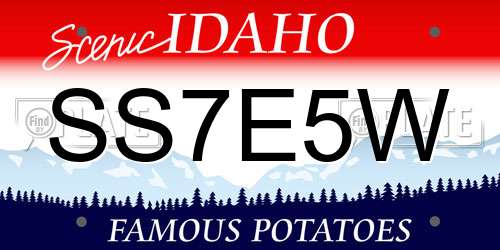 SS7E5W Idaho License Plate