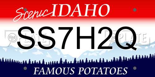 SS7H2Q Idaho License Plate