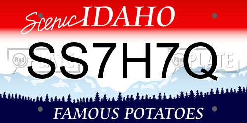 SS7H7Q Idaho License Plate
