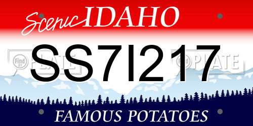 SS7I217 Idaho License Plate