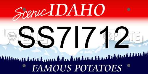 SS7I712 Idaho License Plate