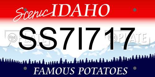 SS7I717 Idaho License Plate