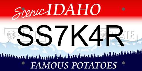 SS7K4R Idaho License Plate