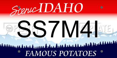 SS7M4I Idaho License Plate