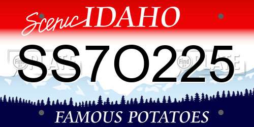 SS7O225 Idaho License Plate