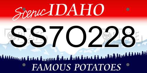 SS7O228 Idaho License Plate
