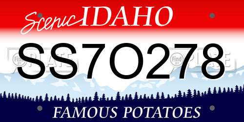 SS7O278 Idaho License Plate