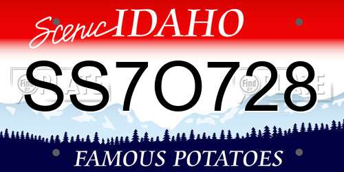 SS7O728 Idaho License Plate