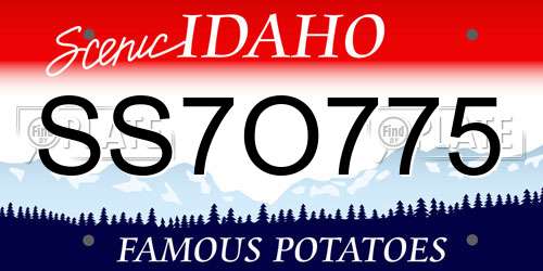 SS7O775 Idaho License Plate
