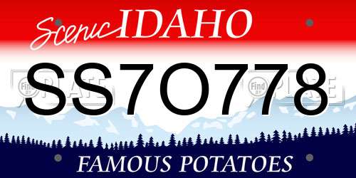 SS7O778 Idaho License Plate
