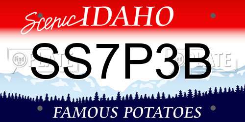 SS7P3B Idaho License Plate