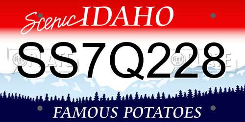 SS7Q228 Idaho License Plate