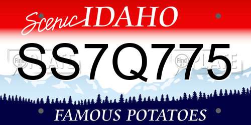 SS7Q775 Idaho License Plate