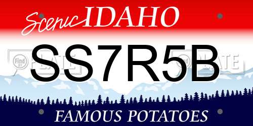 SS7R5B Idaho License Plate