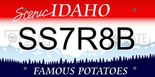 SS7R8B Idaho License Plate