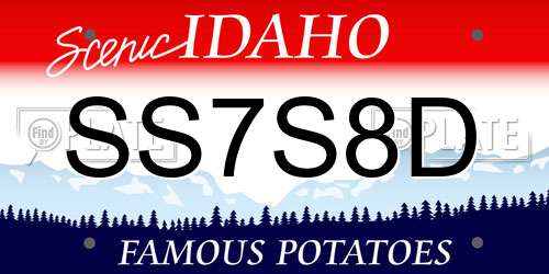 SS7S8D Idaho License Plate
